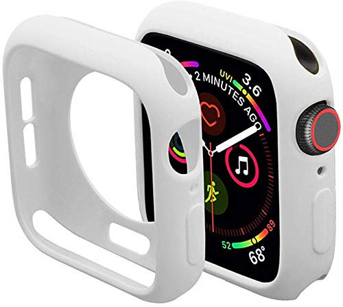 Mimall Funda Compatible con Apple Watch Series 5/4 40mm, Bumper Case Anticaída para iWatch, Suave Flexible TPU Funda Protectora Slim para Apple Watch Series 5/4 40mm - Blanco