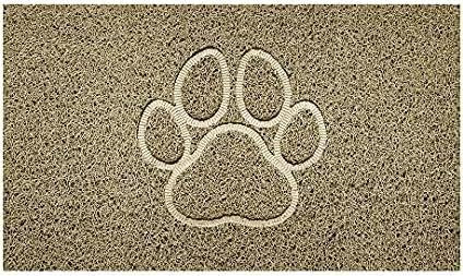 Nicoman Spaghetti-Fußmatte mit Prägung, Schmutzfangmatte, waschbar, nur für Teppichböden verwenden, beige, PAW-(70x43cm)