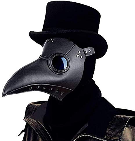 Máscara de halloween Medieval Peste Doctor Máscaras de Pájaro,Heavy Metal Rock,Gótico Vapor Punk Máscara,Pico de Nariz Largo Cosplank Vapor Punk Fiesta de Navidad Punk Disfraz de Cabeza