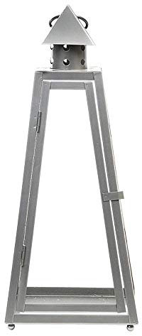 Rivanto® Laterne Pyramide S 17 x 17 x 40 cm, aus Eisen, Grablicht, Windlicht mit Transporthenkel, Gartenlaterne, Terrasse & Balkon