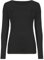 Hamishkane Ladies Long Sleeve Round Neck Plain Casual Basic Stretchy Fitted Womens T-Shirt Top Black