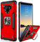 IKAZZ for Galaxy Note 9 Case,Dual Layer Soft Flexible TPU and Hard PC Anti-Slip Full-Body Rugged Protective Phone Cover with Magnetic Kickstand Red