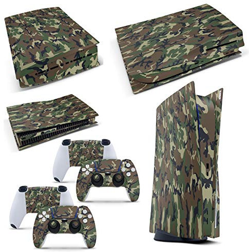 GNG PS5 Disk Console Camo Skin Decal Vinal Sticker + 2 Controller Skins Set