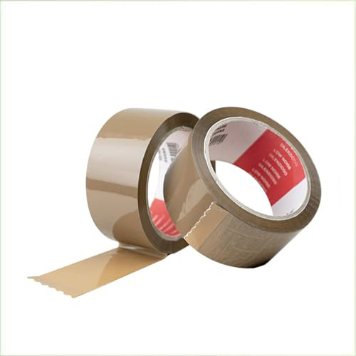 VIRSUS 6 Rotoli di Nastro adesivo per pacchi, misura 50x66 mt, Srotolamento silenzioso, nastro da imballaggio colore AVANA