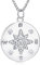 BlingGem Kette für Damen 925 Sterling Silber Nordstern Anhänger Kompass Medaillon Halskette Gravierte Richtung Zirkonia Geburtstag Jubiläum Schmuck Geschenk für Frauen
