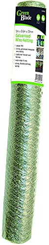 Unibos 5m x 0.6m Green Hexagonal Chicken Wire Mesh Roll, PVC Coated, Hole Size: 13mm