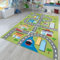 TT Home Kinderzimmerteppich Teppich Junge Mädchen Kinderteppich Baby rutschfest Straße, Farbe:Grün 2, Größe:100x200 cm