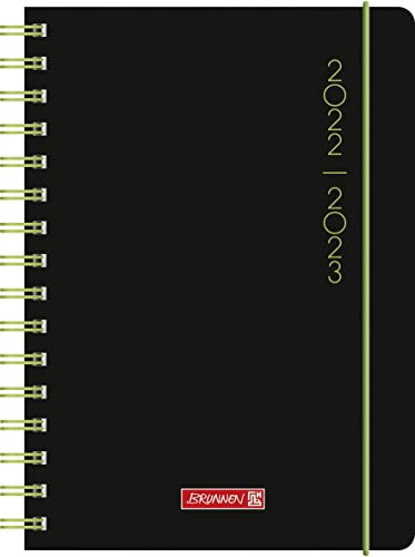BRUNNEN Schülerkalender „Plain Black“ 2022/2023 A5 1 Seite = 1 Tag: 1 Seite = 1 Tag, Sa. + So. auf einer Seite, 1072055123