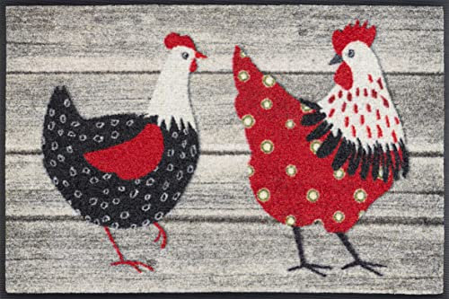 wash+dry Fußmatte, Chicken Farm 50x75cm bunt, innen und außen, waschbar