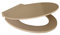 WC Sitz Duroplast beige, Toilettensitz mit Absenkautomatik Slim Design