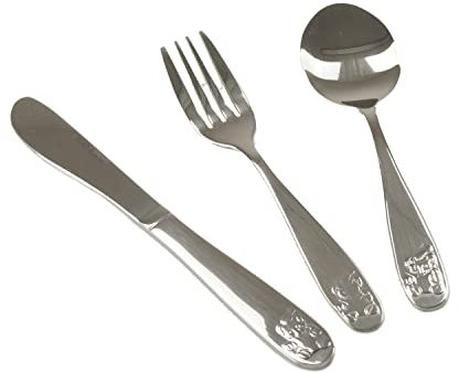 3 Teiliges Kinderbesteck Lernbesteck der Serie Amelie mit Motiv Bär