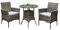 RayGar 3pcs Rattan Garden Furniture Bistro Set Chair Coffee Table Patio Outdoor 2 Seater - Grey