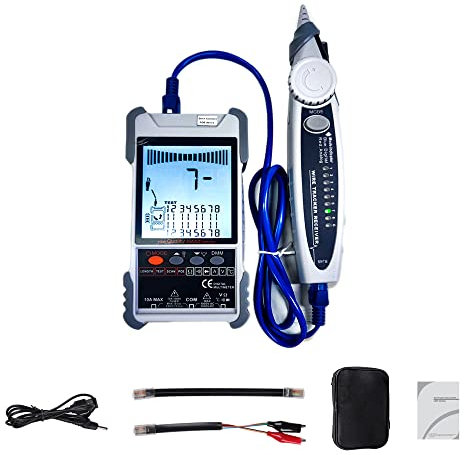 Hancaner Netzwerk Kabeltester mit POE-Test Multifunktions-Draht-Tracker-Netzwerkkabel-Tester,Anti-Interferenz-Funktion, Spannungs-und Stromtester mit Beleuchtungsfunktion und Aufbewahrungstasche