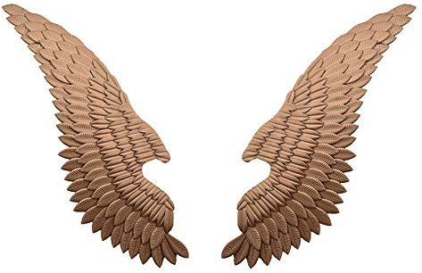 Wanddekoration aus Metall, goldene Engelsflügel (2er-Pack), dreidimensionales retro-realistisches Wandbild, Wohnzimmer, Schlafzimmer, Café, Dekoration für Bekleidungsgeschäfte (Size : 130X45