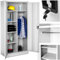 TecTake Armoire Casier de Rangement Vestiaire Bureau en Metal 180x80x40cm avec 2 Portes verrouillables, 6 étagères de Rangement, Armoire avec Serrure Mobilier Bureau