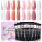 ETYJO Poly Gel Starter Set, 8 Farben Clear Nude Rosa Poly gel Farben Set Poly Nail Gel Acrylgel für Nägel, Schnell Nagelverlängerung Gel für Anfänger Home Salon Geschenk Zum Muttertag