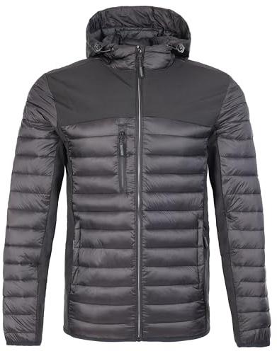 TuffStuff - Hatton Jacket - Water Resistant & Windproof - Features an Adjustable Hood, Zipped Chest & Side Pockets - Softshell Panelling - Winter Jackets for Men