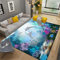 RUGMRZ Teppich Aussenbereich Kinderzimmer Teppiche Mädchen Antifouling Blau Unterwasser Welt Kinderzimmer Schlafzimmer Dekoration Wohnzimmertisch Rund 50X80CM