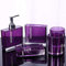 5-teiliges Set Zahnbürstenhalter, Badezimmerzubehör aus Acryl, Badewannentasse, Flasche, Seifenschale, Bad-Waschtisch-Set, Badzubehör für Zuhause, Badezimmer, Hotel, Lila