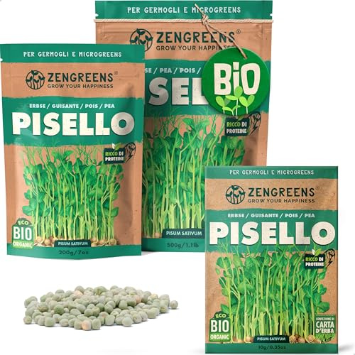ZenGreens® - Graines de pois bio - Choisissez entre 10g, 200g et 500g - Graines de pois avec un taux de germination supérieur à 97% - Microgreens