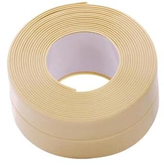 Badezimmer-Duschdichtungsband, Waschbecken, Badewanne, weißes PVC, selbstklebender wasserdichter Wandaufkleber für Badezimmer, Küche, Dichtungsstreifen, gelb, 2,2 cm (0,87 Zoll), 3,2 m (10,5 Fuß)