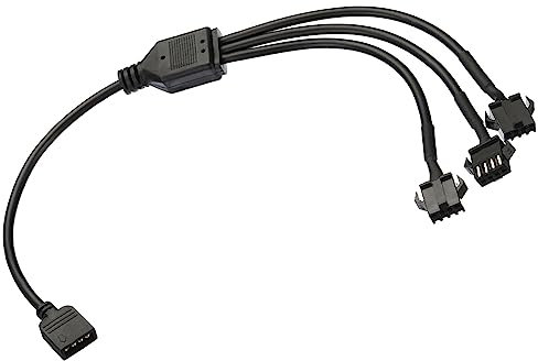 sourcing map ARGB Verteiler 12V 4Pin an SM 4Pin Buchsen Verlängerung Kabel Adapter Anschluss Ansprechbar für PC Lüfterleistung Computergehäuse Hauptplatine 1 bis 3 Stil