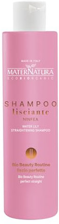 Maternatura, Glättendes Shampoo für glattes Haar mit Seerose, Anti-Frizz-Wirkung und langanhaltend glattes Haar, Bio Beauty Routine für perfekte Glätte, Made in Italy - 250 ml