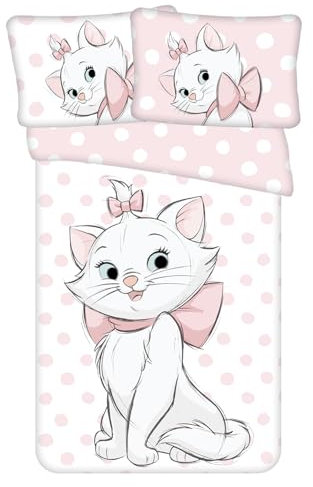 Jerry Fabrics Disney Cat Marie - Juego de cama (100 x 135 cm), diseño de gatos