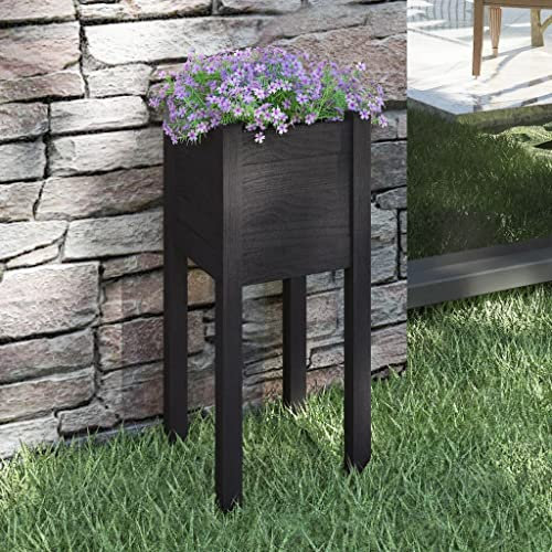 ULUYYUC Étagère de jardin - Grille murale en métal - Pour gabions - Noir - 31 x 31 x 70 cm - En pin massif - Convient pour les balcons de jardin en plein air