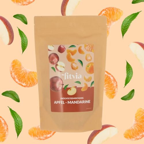 fitvia Früchtetee - 100g loser Tee, bis zu 34 Tassen voller Genuss (Mandarine-Apfel)