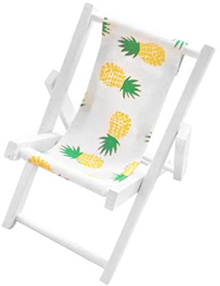 BESTonZON Mini-strandliege Aus Holz Modellspielzeug Handyhalter Kreativer Mini-Lounge-liegestuhl-schmuck Mit Ananas-Design Passt Für Strand Und Zuhause