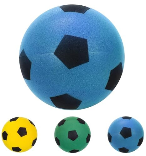 WEXFFU Palla di Spugna 21cm per Giochi di Allenamento Indoor Outdoor - Softball Silenzioso in Gommapiuma (Blu)