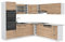 Vicco Eckküche R-Line, Küchenzeile in L-Form, Sonoma/Weiß, 237 x 247 cm, AP Eiche