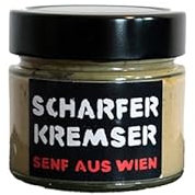 Scharfer Kremser Senf / 180g Glas/Senf aus Wien mit angenehmer Ausgewogenheit zwischen vollem Geschmack und begleitender Schärfe