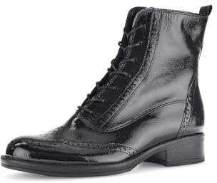Gabor Damen Schnürstiefeletten, Frauen Stiefeletten,uebergangsstiefel,schnürboots,reißverschluss,Boots,Stiefel,Bootee,schwarz,40.5 EU / 7 UK