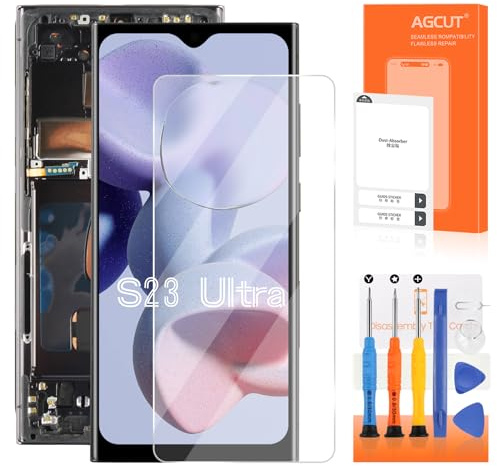 Écran tactile OLED de rechange pour Samsung Galaxy S23 Ultra LCD SM-S918B SM-S918U avec cadre (prise en charge des empreintes digitales)