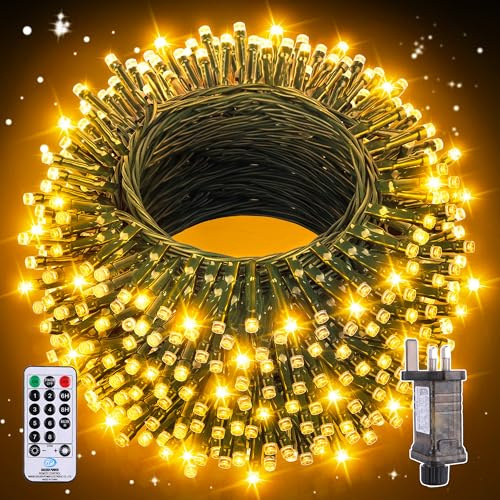 Nextronix Christmas Tree Fairy Lights - 300LEDs 30m Christmas Lights Outdoor Indoor, String Lights Mains Powered with 8 Modes Remote, IP44 Waterproof Outside Xmas Lights