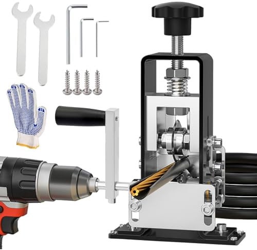 Wire Stripper Machine with Hand Crank, Cable Stripper Tool for 1-25mm Wire/Cable Recycling, Drill Powered Scrap Wire Stripper Tool with Adjustable Feed Hole, 20 Times Faster Than Hand Stripping