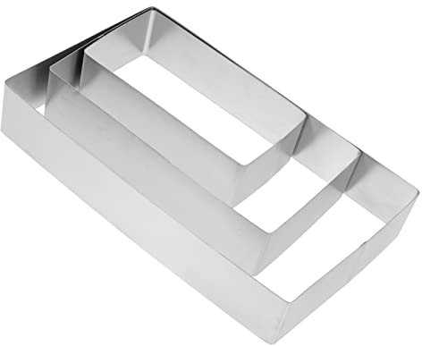 LABRIMP 3 Teiliges Set Edelstahl Mousse Ringe Rechteckige Tiramisu Kuchen Und Kä Backform Mould Für Desserts Und ätzchen