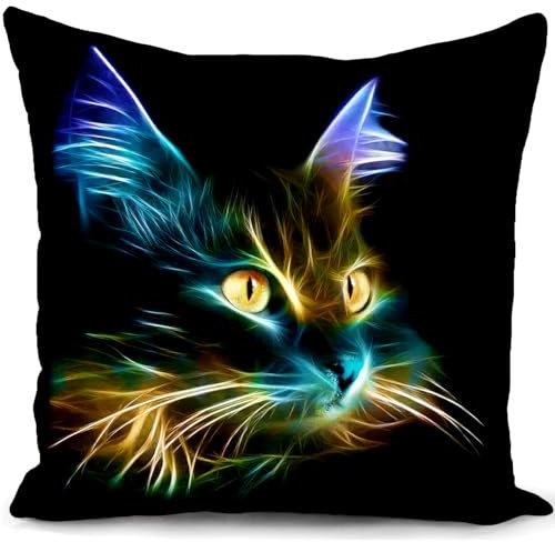 HUASHUZI cuscino gatto nero federe cuscini divano 40 x 40 cm gatto regalo donna copricuscini fodera cuscino decorativi soggiorno camera da letto accessori