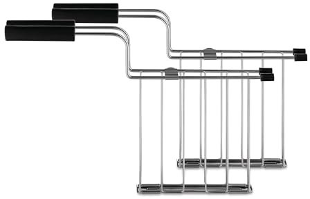 Alessi Toru NE03RA B - Set di Due Pinze per Tostapane, in Acciaio Inossidabile 18/10 e Resina Termoplastica, Nero