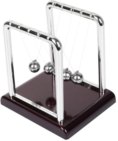 ibasenice Newton Pendel Bumper Ball Physik Modell Zur Energieerhaltung Für Schreibtisch Dekoration Und Unterricht S Silber Und Schwarz