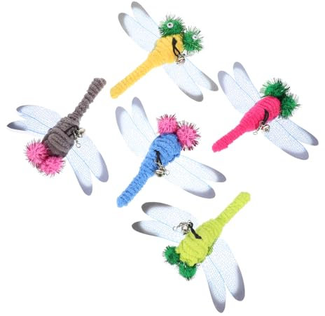 Garneck 5stücke Libellen Für Katzen Langlebige Ersatzspielzeuge Für Interaktive Katzenspielzeugstäbe Sicher Und Umweltfreundlich