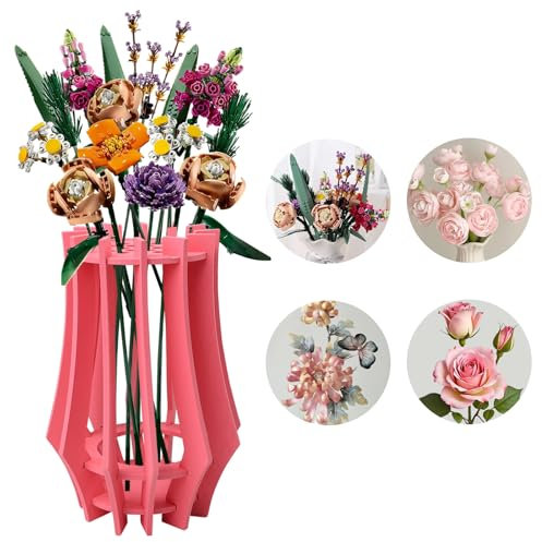 Vaso per fiori Lego, bouquet in legno 3D, per bouquet, puzzle 3D, vaso per fiori, 18 cm, puzzle in legno, per bouquet, per bambini, fai da te
