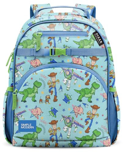 Simple Modern Medium Disney Pixar Toddler Backpack for School Girls and Boys | Kindergarten Elementary Kids Backpack | Fletcher Collection | Kids - 15 tall | Buzz and Woody Adventures
