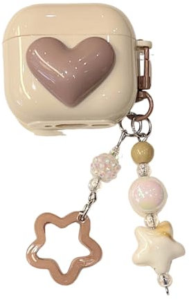 Lovely Cute Brown Heart Pattern Protective Cover Accessories Case for Honor Earbuds X5