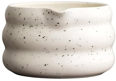 Qianly Japanese Matcha Bowl Traditional Matcha Ceremony Cup Pottery Bowl for Tabletop Tea Room, White