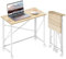 HOMCOM Bureau Pliant Table d'ordinateur 80 x 40 cm Bureau sur roulettes Style Moderne pour Domicile, Chambre, Petits espaces, chêne