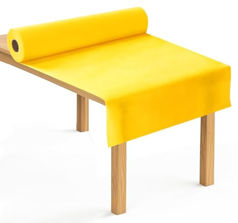 Tischdeckenrolle 0,8x25m, Gelb, Einweg Stoffähnlich, Tischdecke, Party & Deko, Vlies Meterware, Papiertischdecke Rolle, Flexibel Zuschneidbar, Platzsparend Für Bankettfeiern Eventdekoration