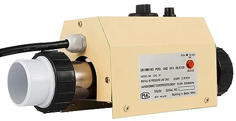EDEDE Poolheizung, 2KW 3KW Schwimmbad Heizung SPA Elektrische Warmwasserbereiter Pumpe Badewanne Pool Whirlpool Ausrüstung Warmwasserbereiter Thermostat(2KW)